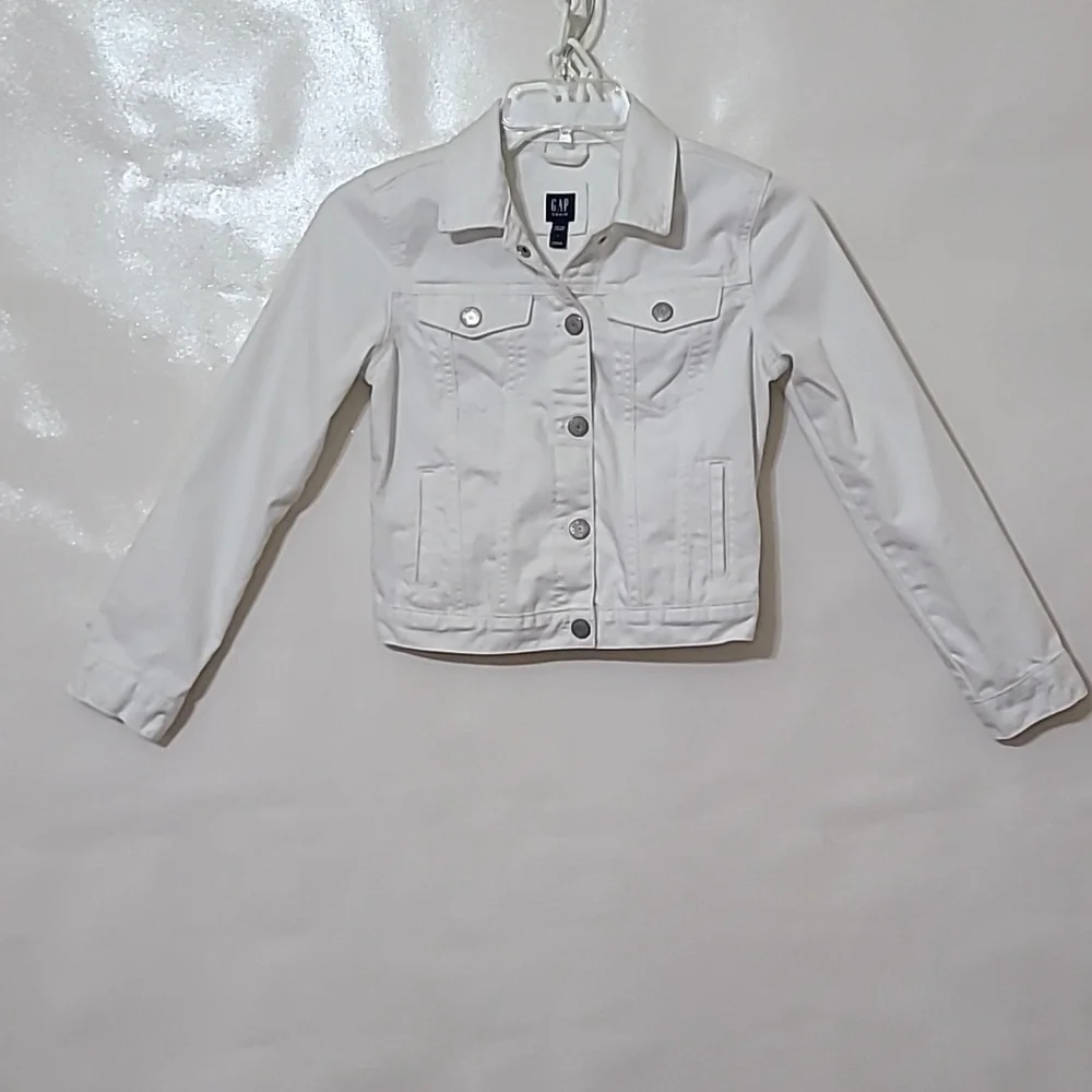 Gap Kids White Denim‎ Jean Jacket - Size Large